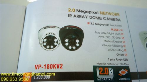 CAMERA VANTECH NETWORK IP DOME VP-180KV2